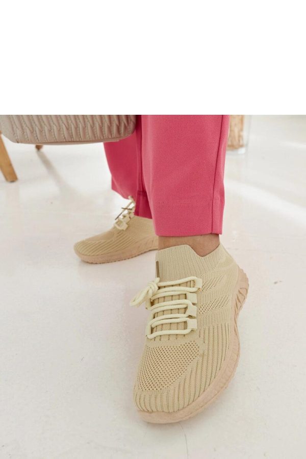 Beige Sport Shoes.Fabric and Heel Height