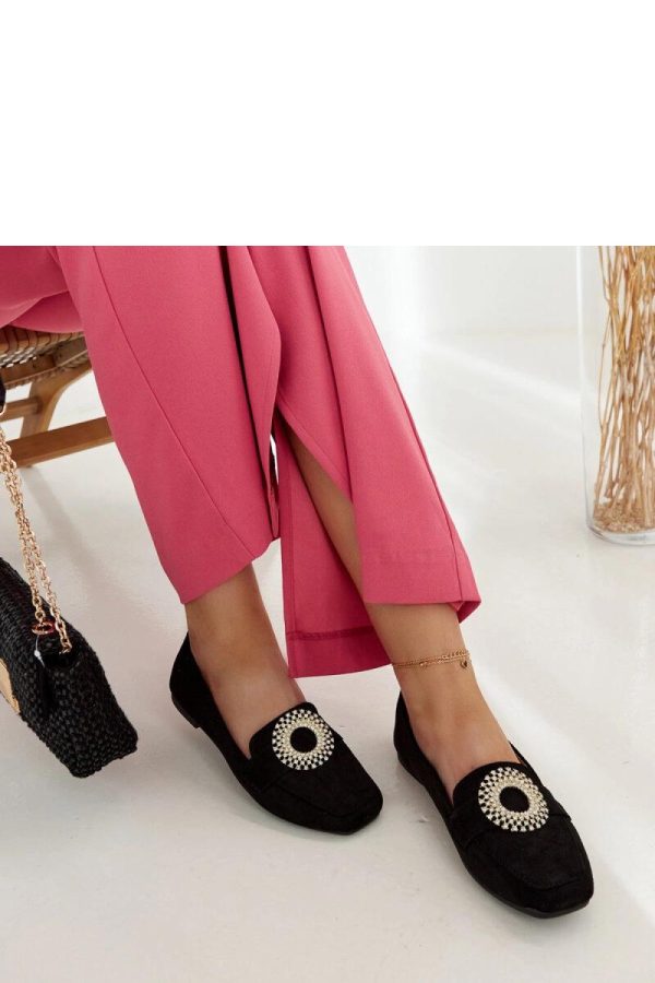 Black Mocassin in Moccasins, Loafers with Fabric and Heel Height