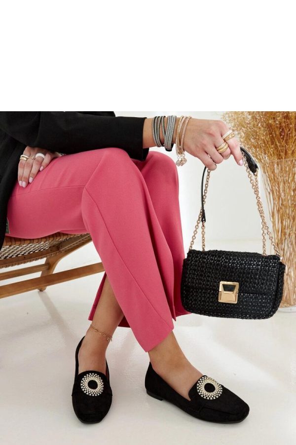 Black Mocassin in Moccasins, Loafers with Fabric and Heel Height