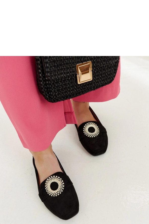 Black Mocassin in Moccasins, Loafers with Fabric and Heel Height