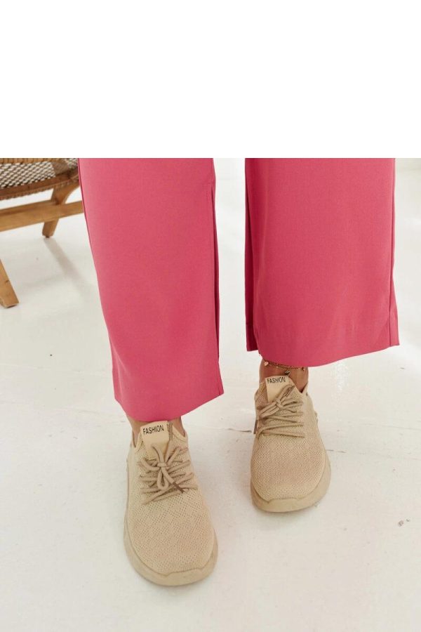 Beige Sport Shoes.Fabric and Heel Height