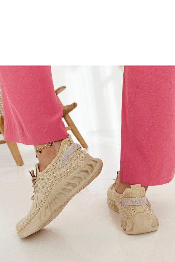 Beige Sport Shoes.Fabric and Heel Height