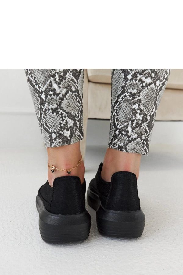 Black Platform Sneakers in Women`s Athletic Shoes, Trainers, Sneakers with Fabric and Heel Height