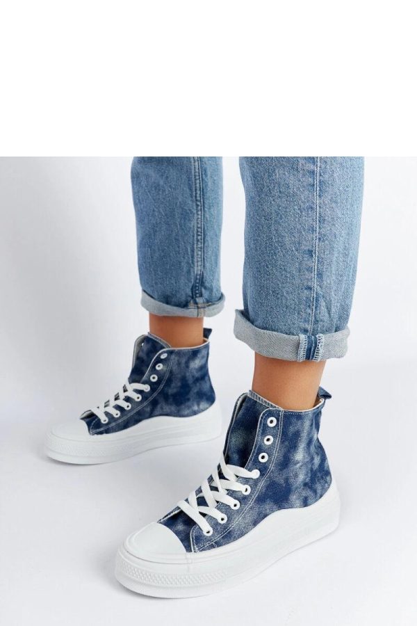 Blue Sneakers.Fabric and Heel Height