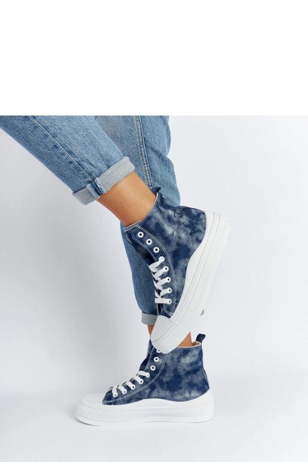Blue Sneakers.Fabric and Heel Height