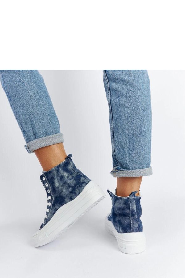 Blue Sneakers.Fabric and Heel Height