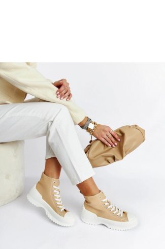 1061565 Beige Sneakers..Fabric and Heel Height