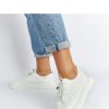 White Sneakers in Women`s Athletic Shoes, Trainers, Sneakers with Fabric and Heel Height