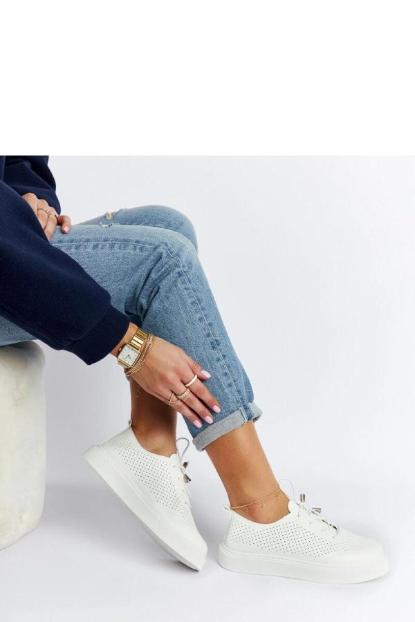 White Sneakers in Women`s Athletic Shoes, Trainers, Sneakers with Fabric and Heel Height