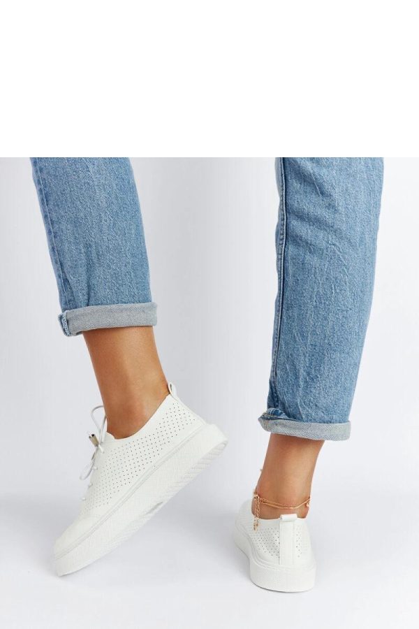 White Sneakers in Women`s Athletic Shoes, Trainers, Sneakers with Fabric and Heel Height