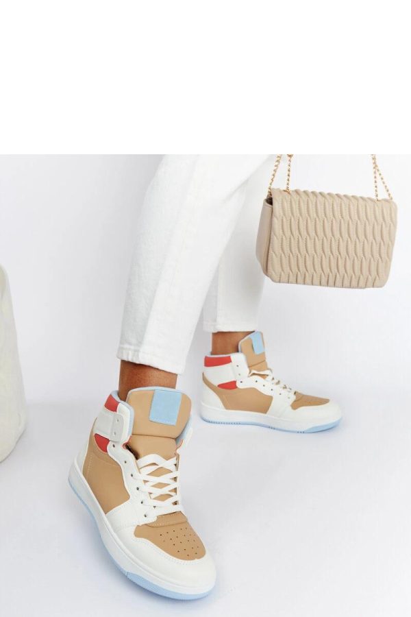 Beige Sport Shoes in Women`s Athletic Shoes, Trainers, Sneakers with Fabric and Heel Height