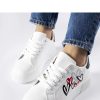 White Sport Shoes in Women`s Athletic Shoes, Trainers, Sneakers with Fabric and Heel Height