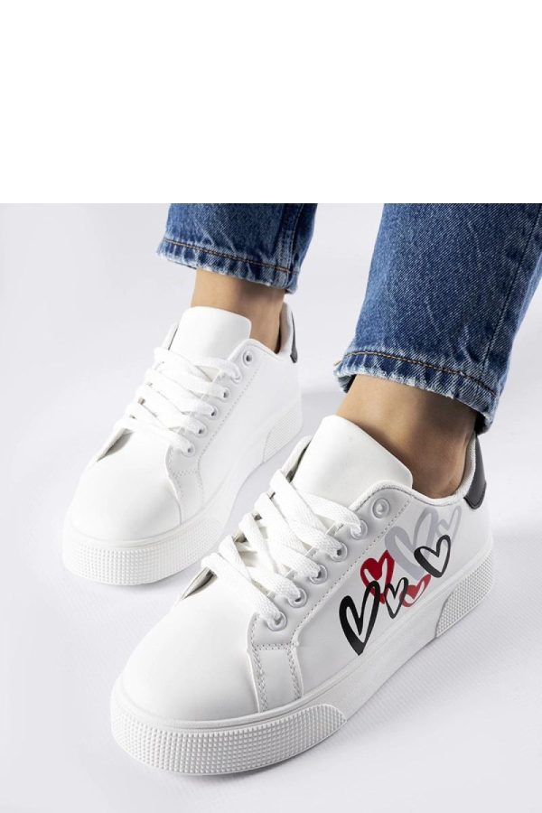 White Sport Shoes in Women`s Athletic Shoes, Trainers, Sneakers with Fabric and Heel Height