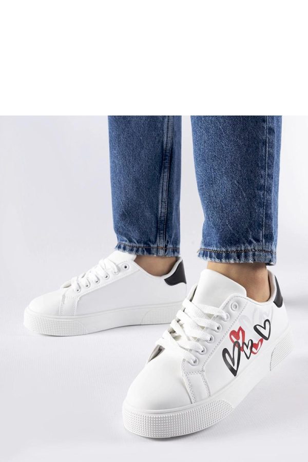 White Sport Shoes in Women`s Athletic Shoes, Trainers, Sneakers with Fabric and Heel Height