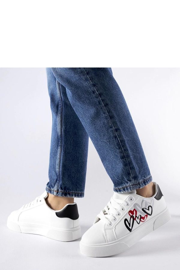 White Sport Shoes in Women`s Athletic Shoes, Trainers, Sneakers with Fabric and Heel Height