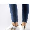 White Sport Shoes in Women`s Athletic Shoes, Trainers, Sneakers with Fabric and Heel Height