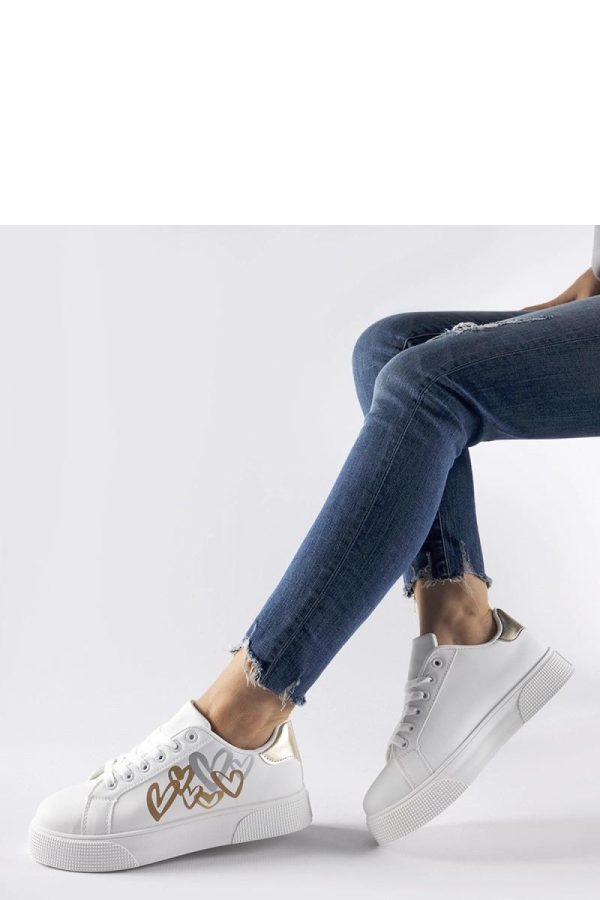 White Sport Shoes in Women`s Athletic Shoes, Trainers, Sneakers with Fabric and Heel Height