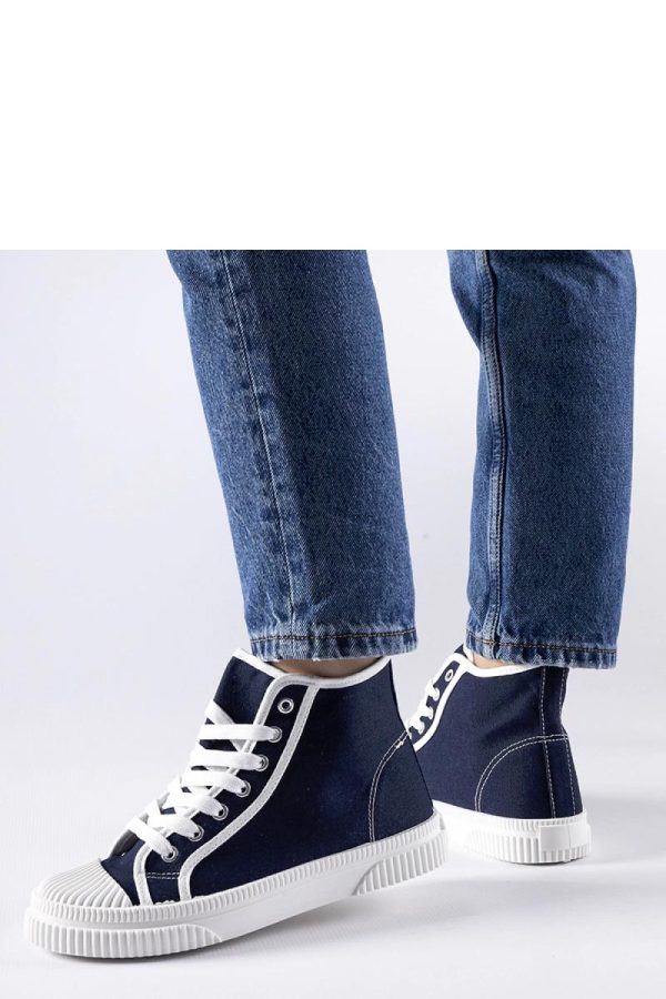 Blue Sneakers in Women`s Athletic Shoes, Trainers, Sneakers with Fabric and Heel Height