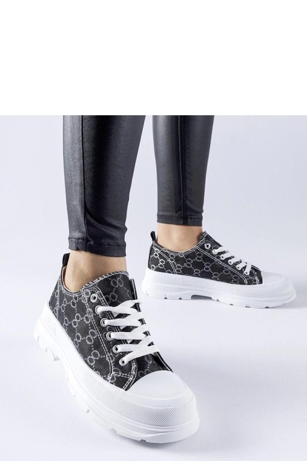 Black Sneakers in Women`s Athletic Shoes, Trainers, Sneakers with Fabric and Heel Height