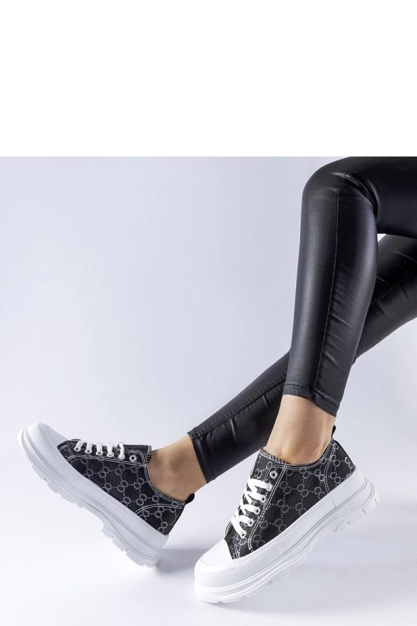 Black Sneakers in Women`s Athletic Shoes, Trainers, Sneakers with Fabric and Heel Height