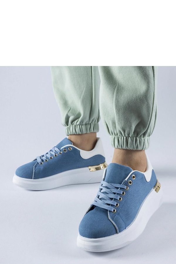 Blue Platform Sneakers....Fabric and Heel Height