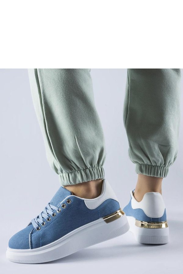 Blue Platform Sneakers....Fabric and Heel Height