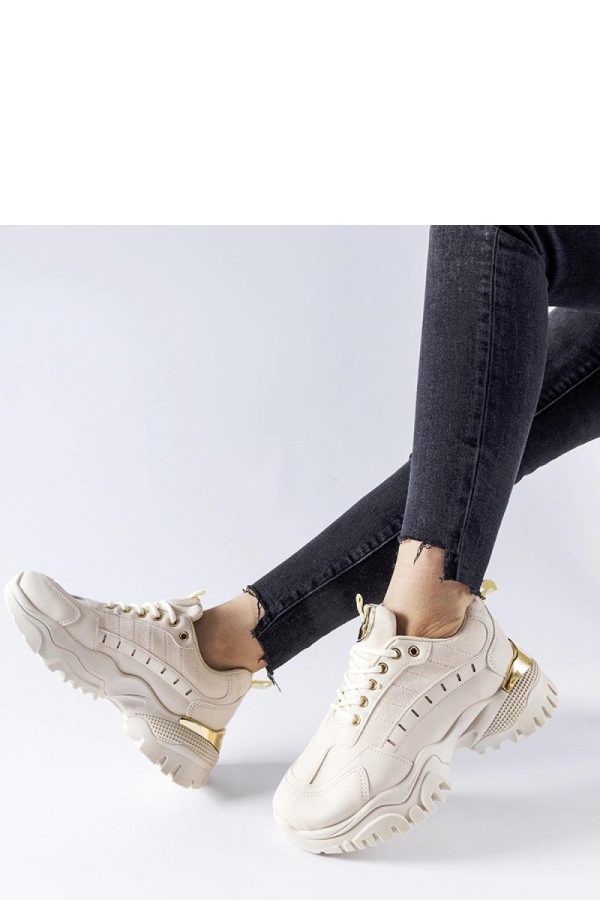 Beige Sport Shoes in Women`s Athletic Shoes, Trainers, Sneakers with Heel Height