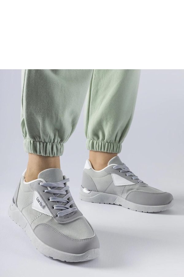Grey Sport Shoes in Women`s Athletic Shoes, Trainers, Sneakers with Fabric and Heel Height