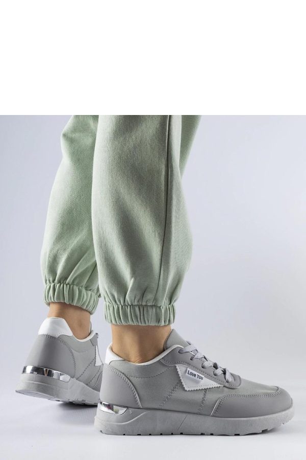 Grey Sport Shoes in Women`s Athletic Shoes, Trainers, Sneakers with Fabric and Heel Height