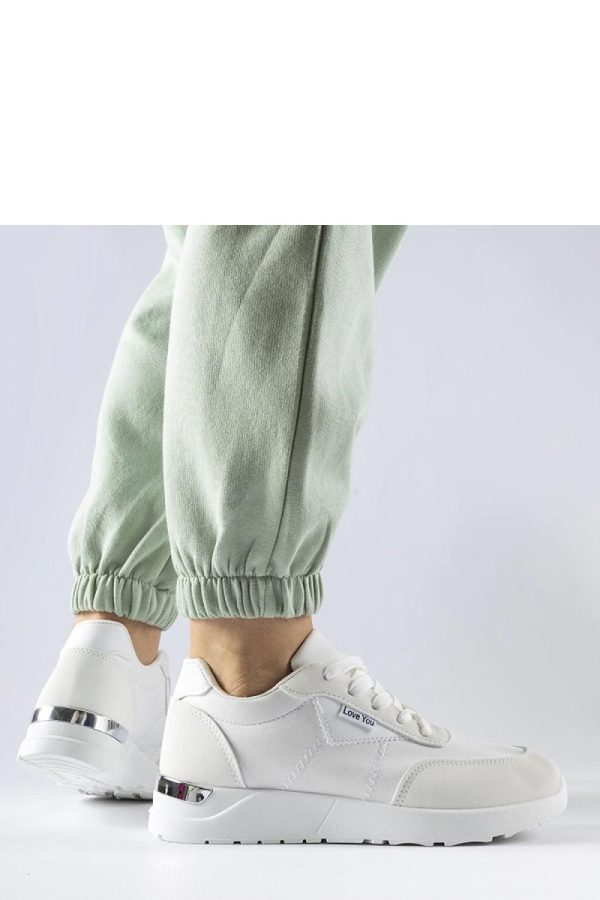 White Sport Shoes..Fabric and Heel Height