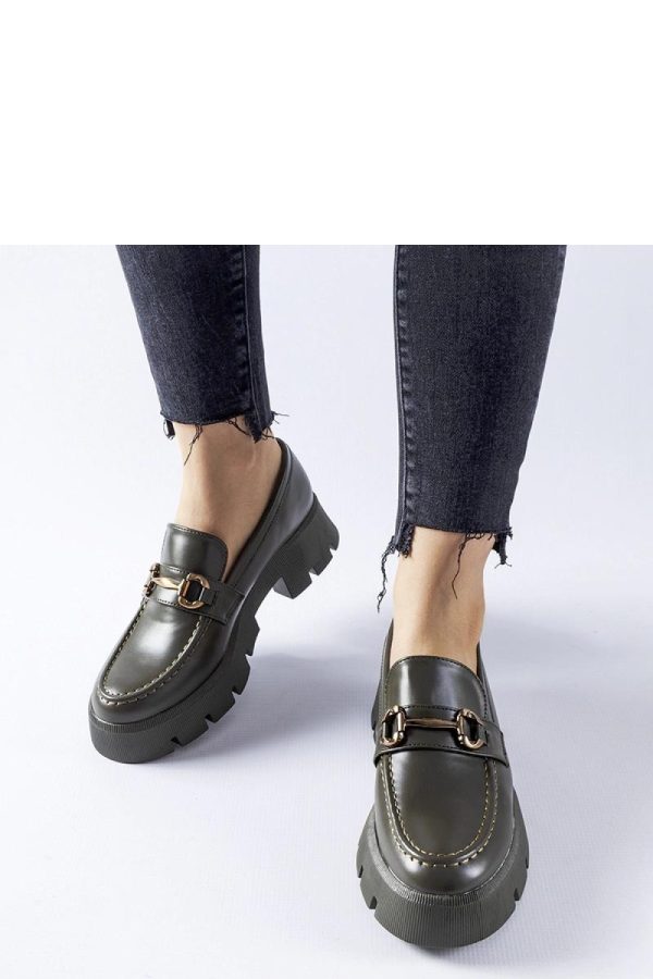 Green Mocassin..Fabric and Heel Height