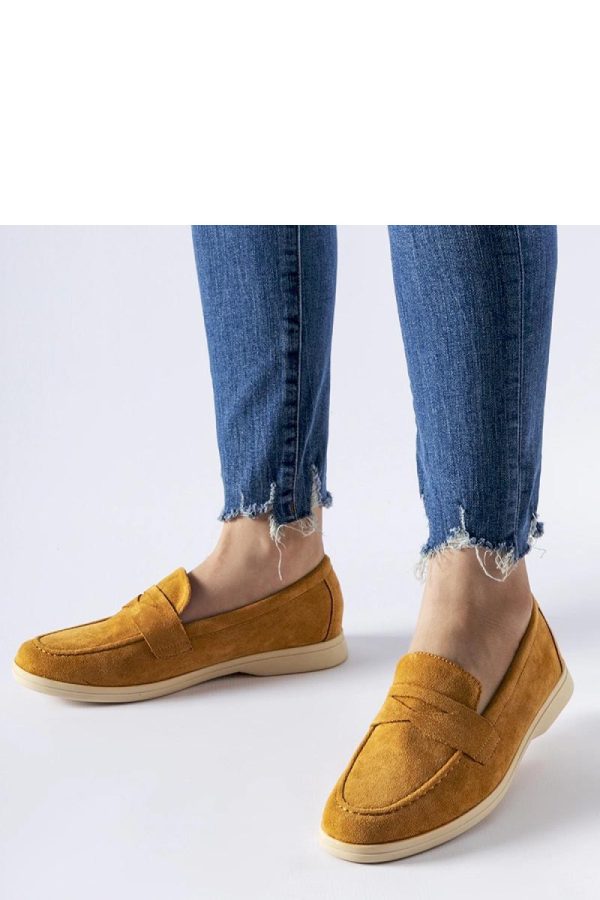 Beige Mocassin in Moccasins, Loafers with Fabric and Heel Height