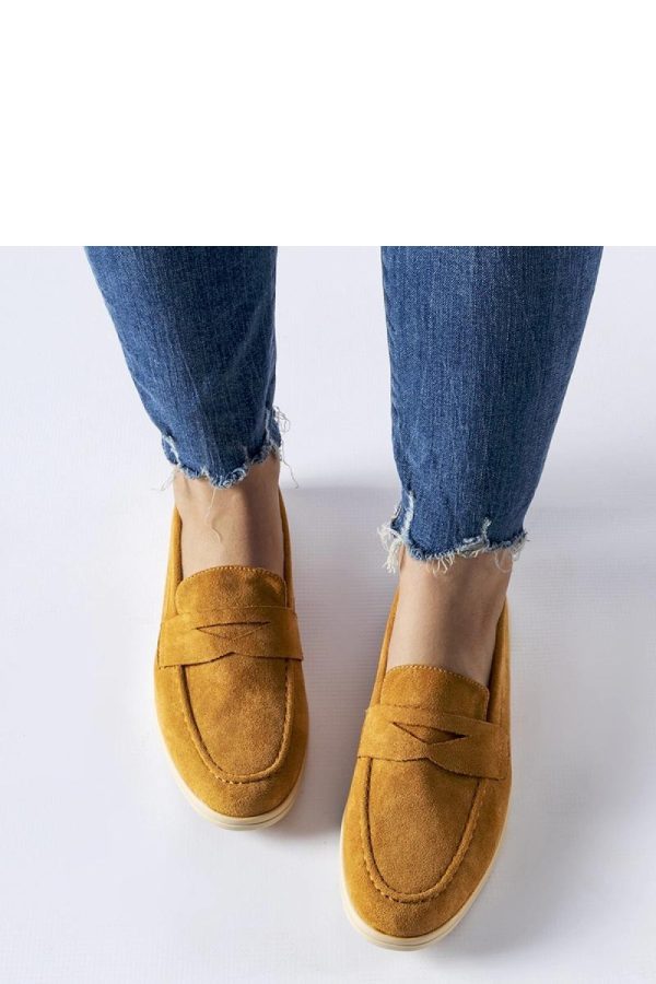 Beige Mocassin in Moccasins, Loafers with Fabric and Heel Height