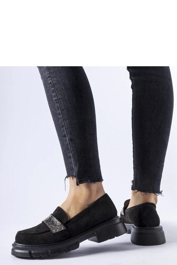 Black Mocassin in Moccasins, Loafers with Fabric and Heel Height