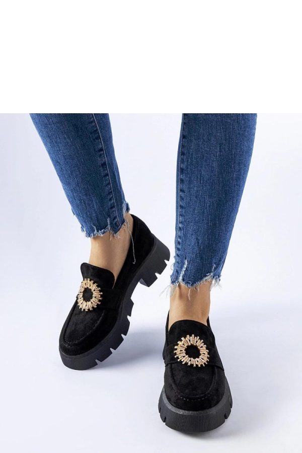 Black Mocassin in Moccasins, Loafers with Fabric and Heel Height
