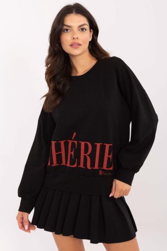 Black Sweatshirt in Sweatshirts For Women with Cotton and Spandex