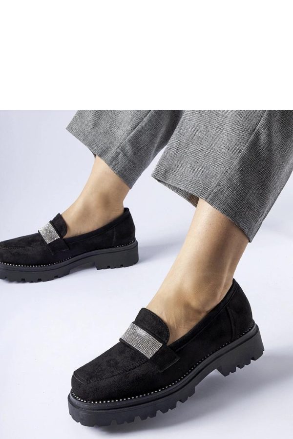 Black Mocassin in Moccasins, Loafers with Fabric and Heel Height