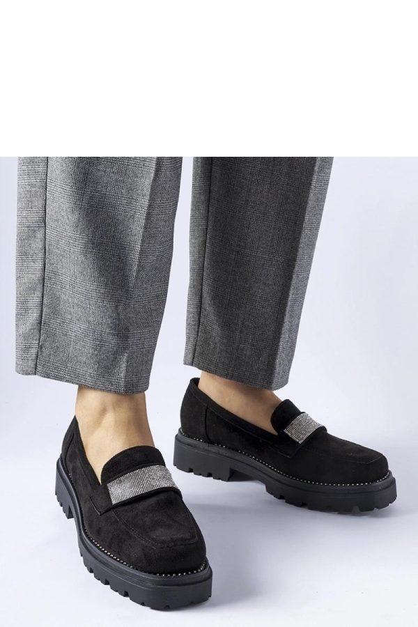 Black Mocassin in Moccasins, Loafers with Fabric and Heel Height