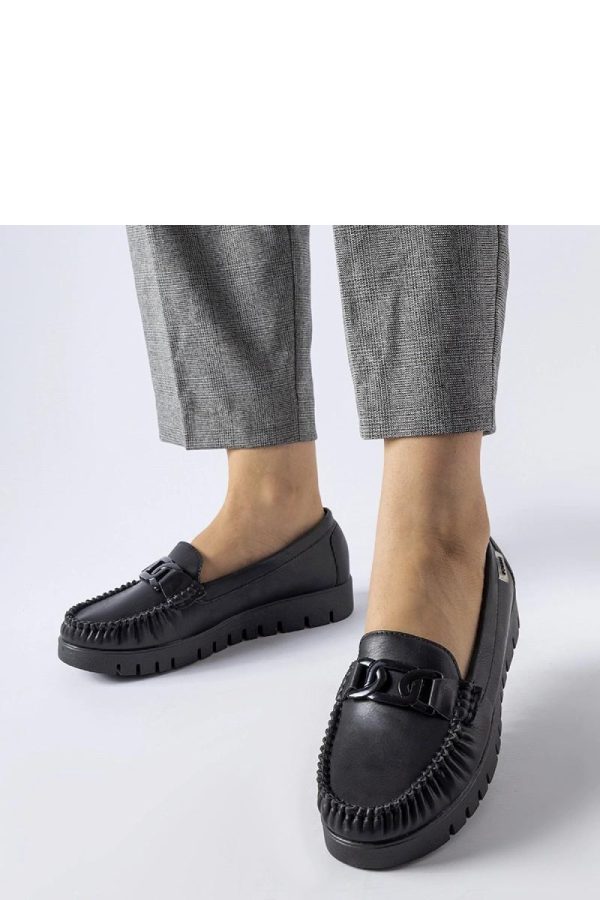 Black Mocassin in Moccasins, Loafers with Fabric and Heel Height