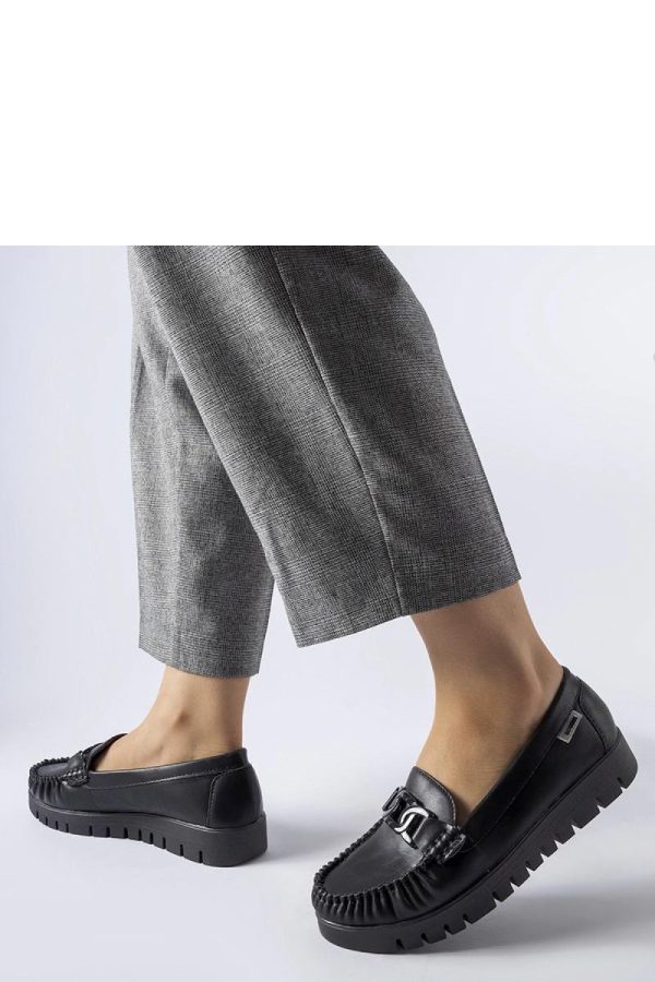 Black Mocassin in Moccasins, Loafers with Fabric and Heel Height