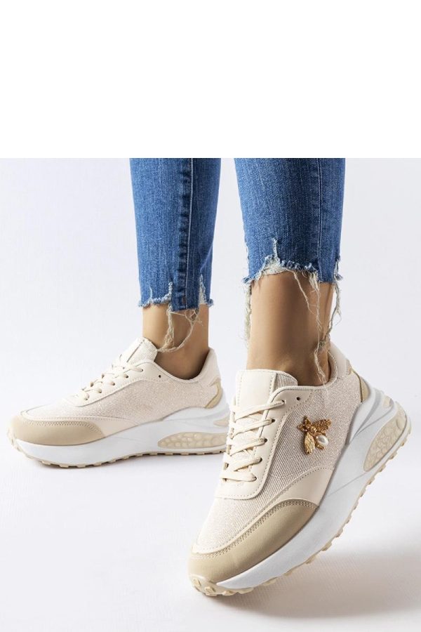 Beige Sport Shoes.Heel Height