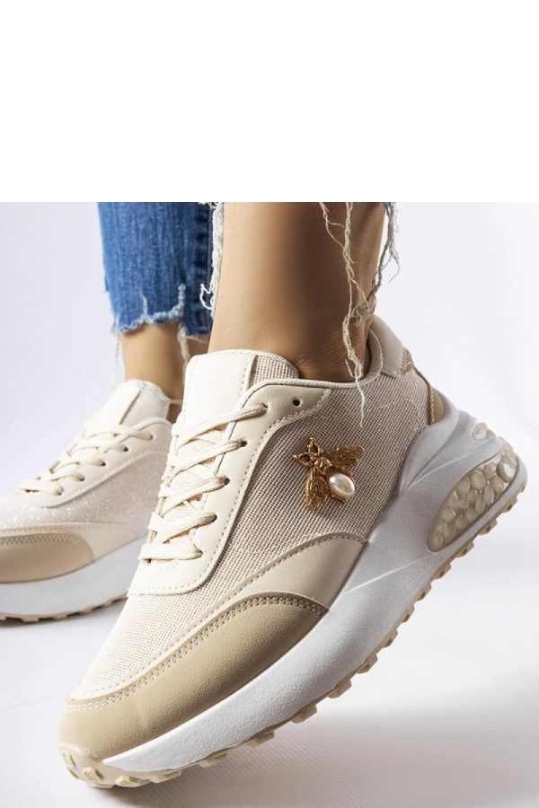 Beige Sport Shoes.Heel Height