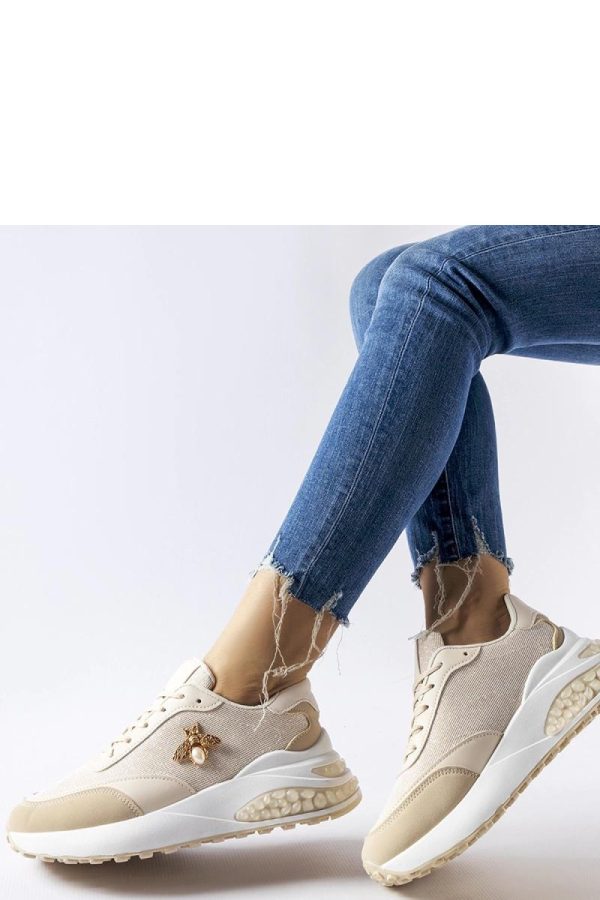 Beige Sport Shoes.Heel Height