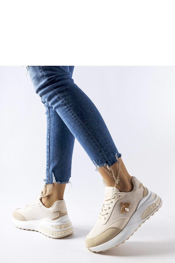 Beige Sport Shoes.Heel Height