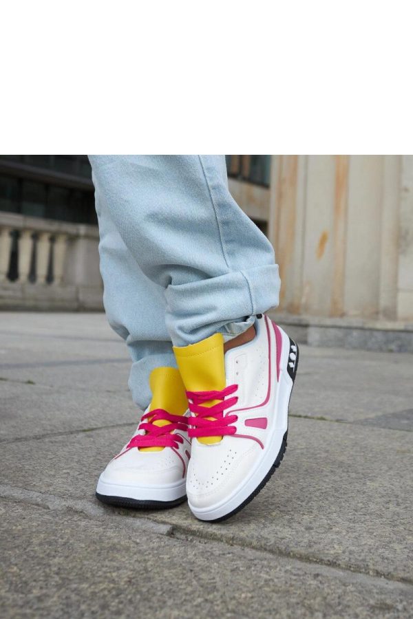 White Sport Shoes..Fabric and Heel Height