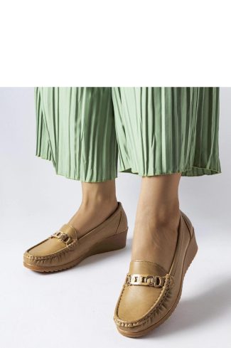 Brown Mocassin in Moccasins, Loafers with Fabric and Heel Height