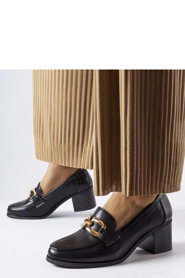Black Mocassin in Moccasins, Loafers with Fabric and Heel Height