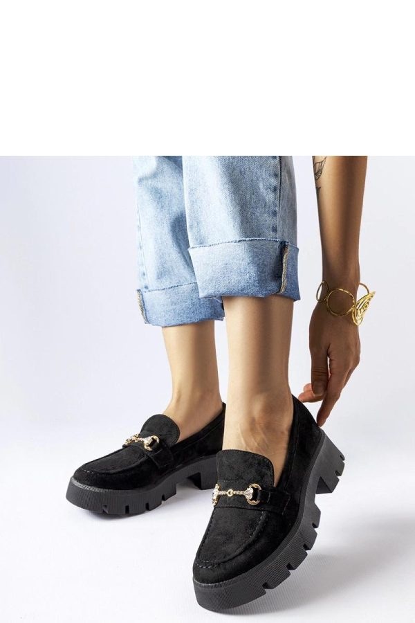 Black Mocassin in Moccasins, Loafers with Fabric and Heel Height