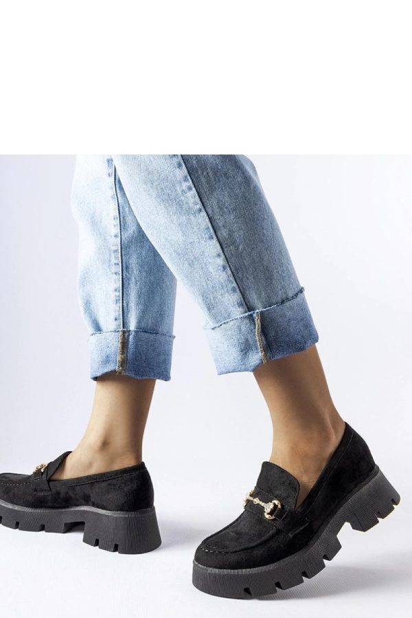 Black Mocassin in Moccasins, Loafers with Fabric and Heel Height