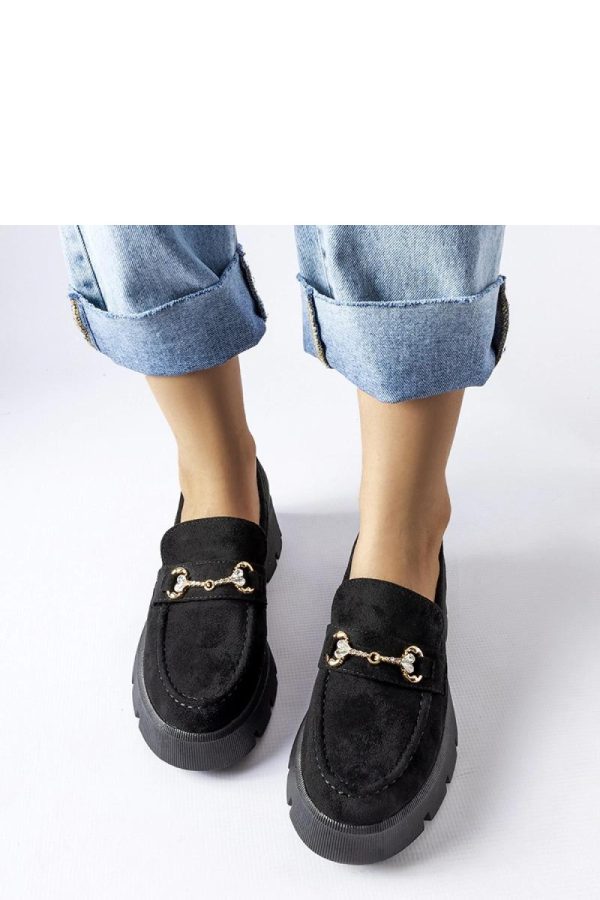 Black Mocassin in Moccasins, Loafers with Fabric and Heel Height